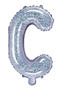 partydeco Holografisk C-folieballon 35 cm