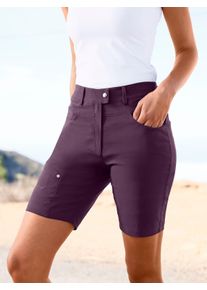 Dames Fietsbroek met gevoerde, afknoopbare binnenbroek in aubergine ,maat 38, Witt, 73% Viscose, 23% Polyamide, 4% Elastan