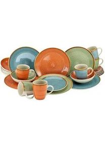 Creatable Kombiservice , Multicolor , Keramik , 24-teilig , 300 ml , handbemalt , Geschirr, Geschirrsets, Kombiservice