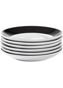 Van Well Untertassenset , Schwarz, Weiß , Keramik , rund , Geschirr, Tassen, Kaffeebecher