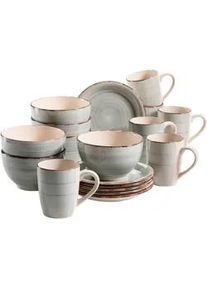 Mäser Mäser Frühstücksset , Grau , Keramik , 18-teilig , 390 ml,700 ml , Geschirr, Geschirrsets, Kaffeeservice