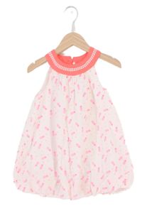 ORCHESTRA Sommerkleid Gr. 86 Mädchen Weiß Rosa Punkte Ärmellos Rüschen Baumwolle