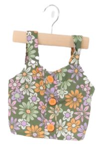 PEANUTS Sommerkleid Gr. 92 Grün Blumenmuster Retro Bohemian Baumwolle