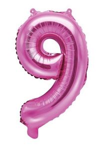 partydeco Ballon aluminium numéro 9 fuchsia 35cm
