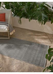 Tapis poil ras de couloir extérieur & intérieur Metro Gris clair 80x240 cm - Tapis poil court design moderne pour salon