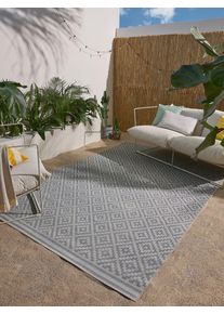benuta Nest Dywan outdoor Metro niebieski 80x150 cm Geometryczny