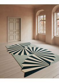 benuta Finest Matto Pli Vihreä 160x230 cm Grün Abstrakti,Geometrinen,Rakenteiden yhdistelmä