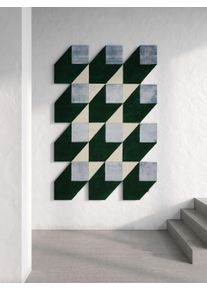 benuta Finest Matto Cubes Sininen/vihreä 160x230 cm Blau/Grün Geometrinen