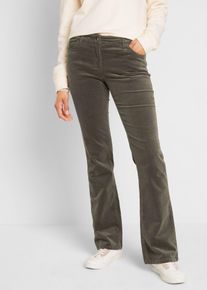 Stretch corduroy broek bootcut - groen - maat 46 - corduroy - bonprix