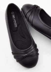 Soepele ballerina's met comfortabele wijdte - zwart - maat 43 - vegan - bonprix