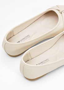 Soepele ballerina's met comfortabele wijdte - beige - maat 41 - vegan - bonprix