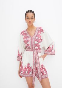 Playsuit met linnen - beige - maat 34 - viscose - bonprix