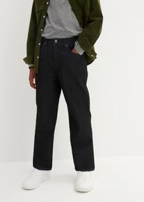Wide leg stretch jeans loose fit - grijs - maat 146 - met katoen - bonprix