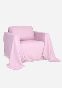 Sprei met franjes van mousseline - grijs - maat 380x250 cm - mousseline - bonprix