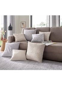 unisex Kussenovertrek in beige ,maat 40x40 cm, WITT, 84% Polyester, 16% Katoen