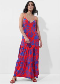 Strandkleid mit Blütenprint in rot / royalblau - Alba Moda