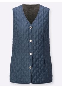 Dames Bodywarmer in modellerende uitvoering in rookblauw ,maat 38, WITT, 100% Polyester. Wattering: 100% Polyester