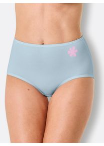wäschepur Dames Tailleslip in 2x lichtblauw + 2x vanille + 2x lila ,maat 38, Witt, 95% Katoen, 5% Elastan