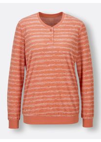 wäschepur Dames Pyjama in papaja/ecru ,maat 36/38, Witt, 50% Katoen, 50% Polyester. Broek: 80% Katoen, 20% Polyester