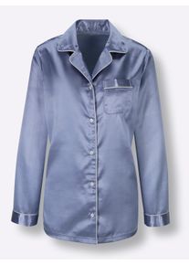 wäschepur Dames Pyjama in duivenblauw ,maat 36/38, Witt, 83% Polyester, 17% Katoen