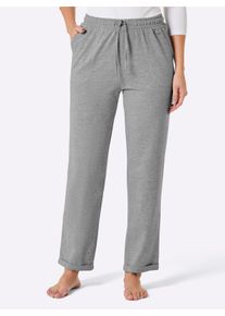feel good Dames broek in grijs gemêleerd ,maat 36/38, Witt, 90% Katoen, 10% Viscose