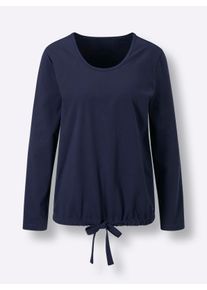 feel good Dames Shirt in marine ,maat 36/38, Witt, 100% Katoen