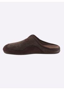 Heren Pantoffel van ribcord in chocolade ,maat 40, Witt, 100% Textiel