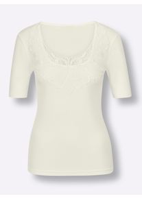 w&auml;schepur Dames Blazershirt in champagne ,maat 38, Witt, 50% Katoen, 50% Modal