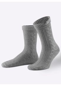 Damen Trachtensocken in grau-meliert ,Gr&ouml;&szlig;e 47-50, WITT, 80% Baumwolle, 18% Polyester, 2% Elasthan