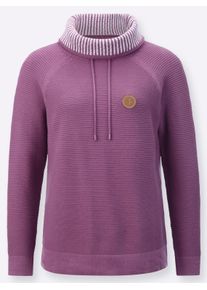 Dames Averecht gebreide pullover in violet ,maat 40, WITT, 100% Katoen