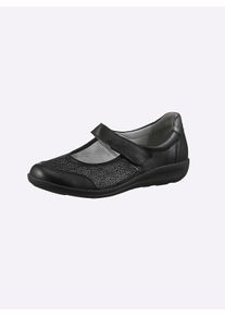 Damen Klettschuh mit Stretch-Einsatz in schwarz ,Gr&ouml;&szlig;e 37, Witt, 70% Veloursleder, 30% Textil