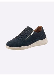 Gemini Dames Sneaker van nubuckleer in marine ,maat 37, Witt, 100% Nubuckleer