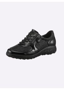 Waldläufer Dames Sneaker van lakleer en textiel in zwart ,maat 4,5, Witt, 50% Lakleer, 50% Textiel
