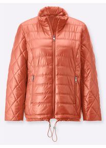 Dames Gewatteerde jas met tunnelkoord in de zoom in papaya ,maat 36, WITT, 100% Polyester. Wattering: 100% Polyester