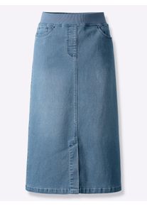 Damen Jeansrock in Schlupfform in blue-bleached ,Gr&ouml;&szlig;e 48, WITT, 78% Baumwolle, 20% Polyester, 2% Elasthan
