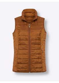 Damen Steppweste mit Stehkragen in cognac ,Gr&ouml;&szlig;e 40, WITT, 100% Polyester. Futter: 100% Polyester