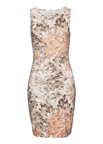 Lascana Dames Jersey jurk in apricot/taupe bedrukt ,maat 36, Witt, 95% Viscose, 5% Elastan