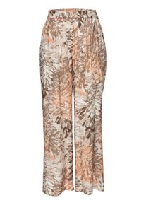 Lascana Dames Palazzo-broek in apricot/taupe bedrukt ,maat 34, Witt, 100% Viscose