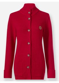 Dames Lang vest met opstaande kraag in rood ,maat 36, WITT, 50% Viscose, 28% Polyester, 22% Polyamide
