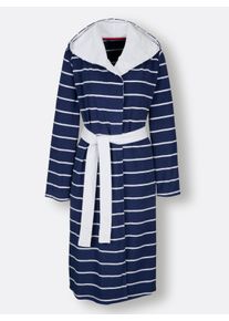 Comtessa Dames Badjas in marine/wit gestreept ,maat 36/38, Witt, 80% Katoen, 20% Polyester