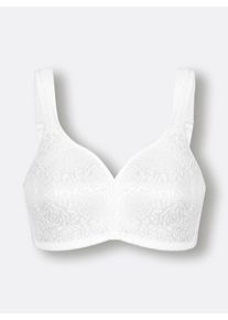 Viania Dames Comfort-bh zonder beugel in wit ,maat 100B, Witt, 67% Polyamide, 15% Elastan, 10% Polyester, 8% Katoen