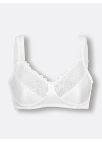 Dames Beha in wit ,maat 100B, WITT, 84% Polyamide, 16% Elastan. cup: 100% Polyamide. Borduursel: 90% Polyamide, 10% Elastan