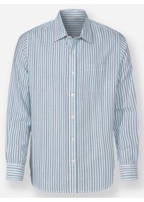 Catamaran Herren Langarmhemd mit Streifen-Muster, garngef&auml;rbt in wei&szlig;-gestreift ,Gr&ouml;&szlig;e 43/44, Witt, 100% Baumwolle