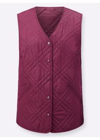 Dames Bodywarmer met doorlopende drukknoopsluiting in malve ,maat 38, WITT, 100% Polyester