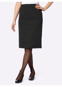 Damen Jerseyrock mit verdecktem Gehschlitz hinten in schwarz ,Größe 46, WITT, 95% Polyester, 5% Elasthan