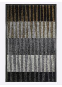 wash+dry by Kleen-Tex unisex Voetmat in grijs/antraciet bedrukt ,maat 40x60 cm, Witt, 100% Polyamide. Achterzijde: 100% Elastiek