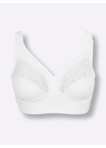 wäschepur Dames Beha in wit ,maat 100B, Witt, 57% Katoen, 36% Polyamide, 7% Elastan