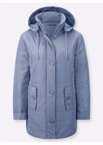 Damen Jacke mit abzippbarer Kapuze in taubenblau ,Größe 48, WITT, 100% Polyester