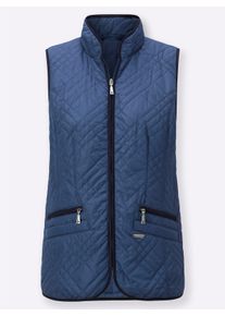 Dames Bodywarmer met ritszakken in jeansblauw ,maat 36, WITT, 100% Polyester. Wattering: 100% Polyester. Paspels: 100% Polyester