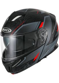 Rocc 810 Dekor, flip up helmet , color: Matt Black/Grey/Red , size: S